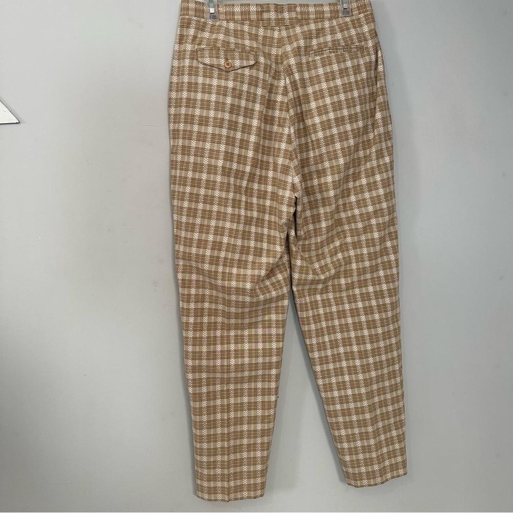Vintage Cottagecore Tan High Waist Floral Trousers Feminine Pants Retro Romantic - Picture 7 of 17